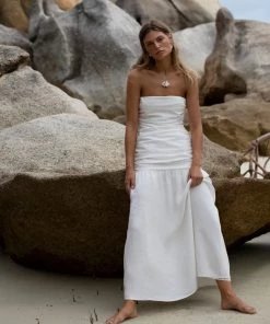 AUS Shopify Store CAEL GATHERED MIDI DRESS