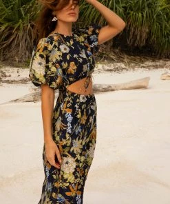 AUS Shopify Store LILIAN PUFF SLEEVE MAXI DRESS